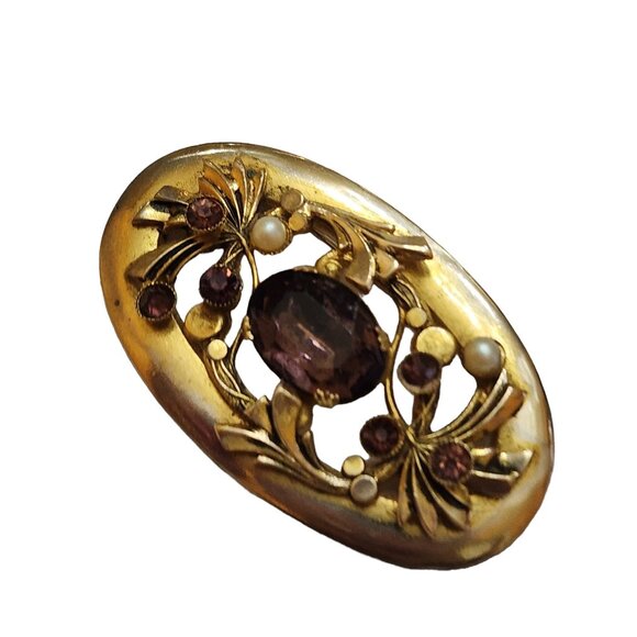 Pretty Victorian Oval Sash Style Brooch (A4792) - Picture 2 of 3